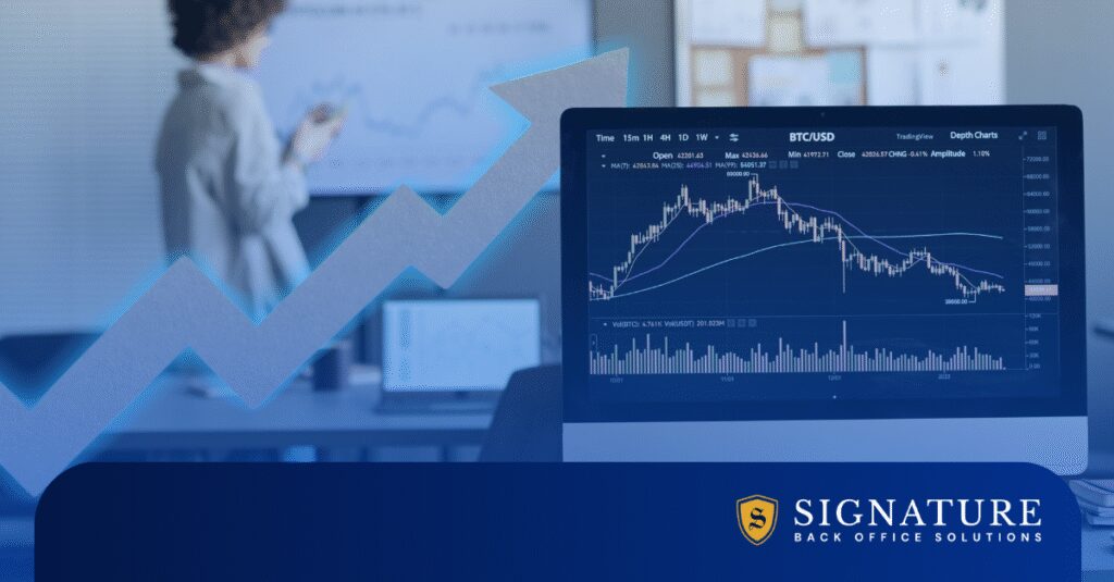 Business professional analyzing financial charts showing tax and liability risks staffing firms face when expanding into new markets.